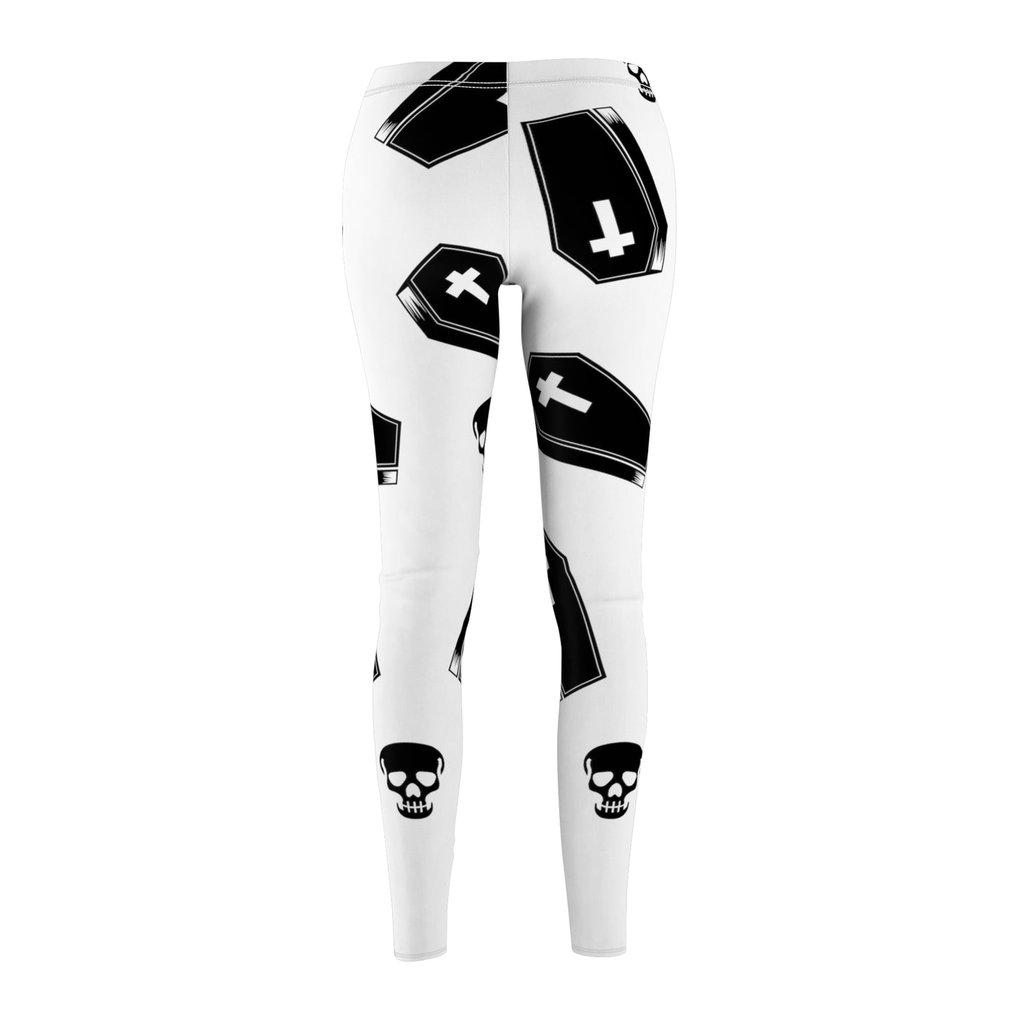 Coffin and Skull - Women's Cut & Sew Casual Leggings