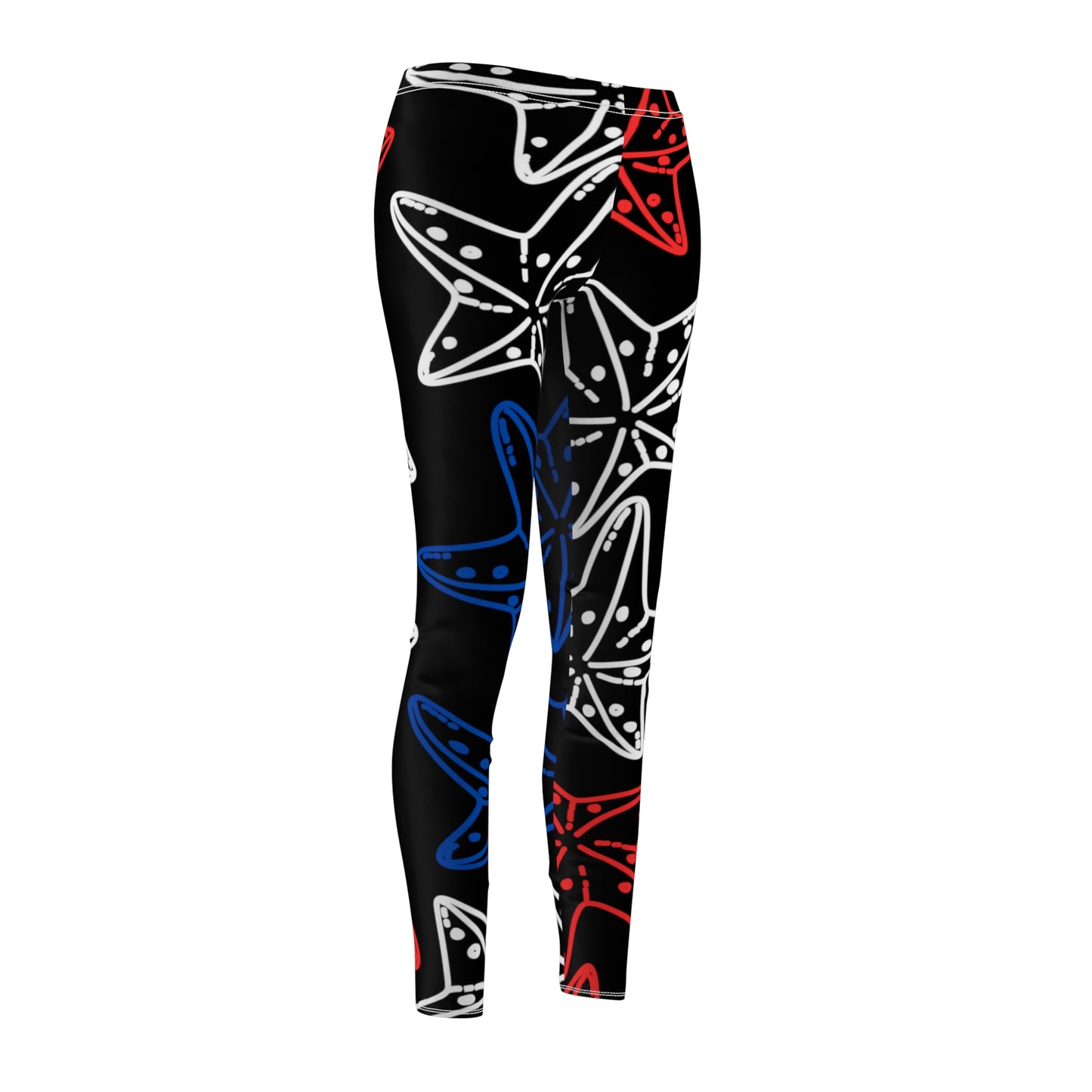 4th of July Starfish - Women's Cut & Sew Casual Leggings