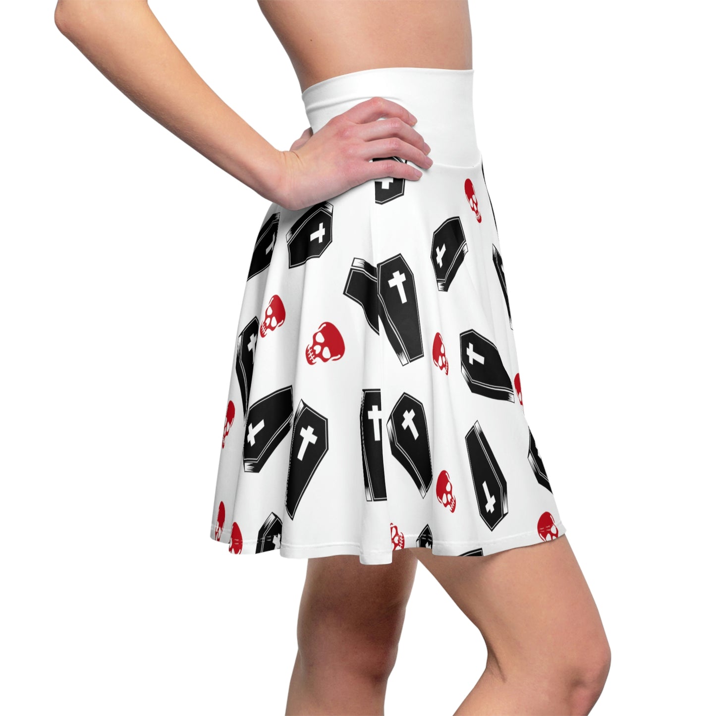 Coffin and Red Skulls Skirt