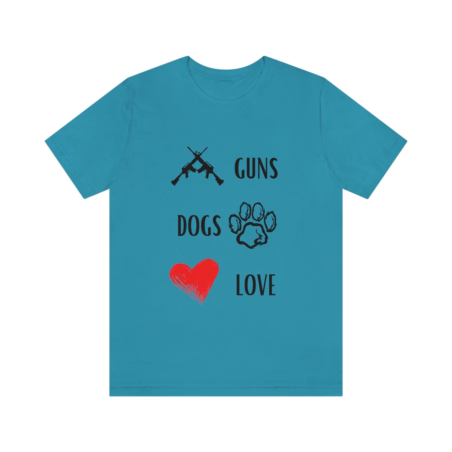Guns Dogs Red Love - Short Sleeve Tee 02