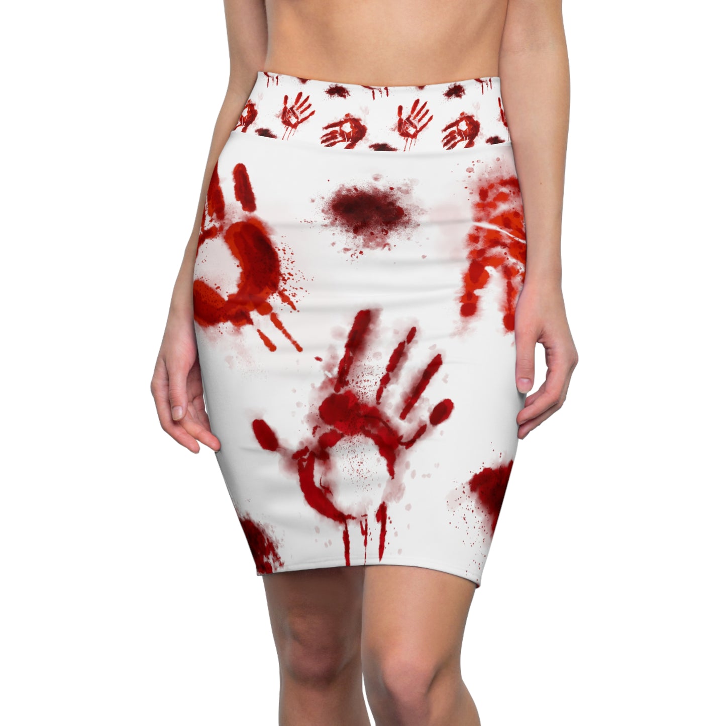 Halloween - Bloody Hands - Pencil Skirt