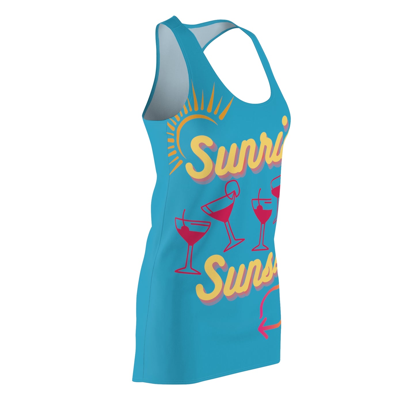 Beach Wear 02 Cut & Sew Racerback Dress (Turquoise)