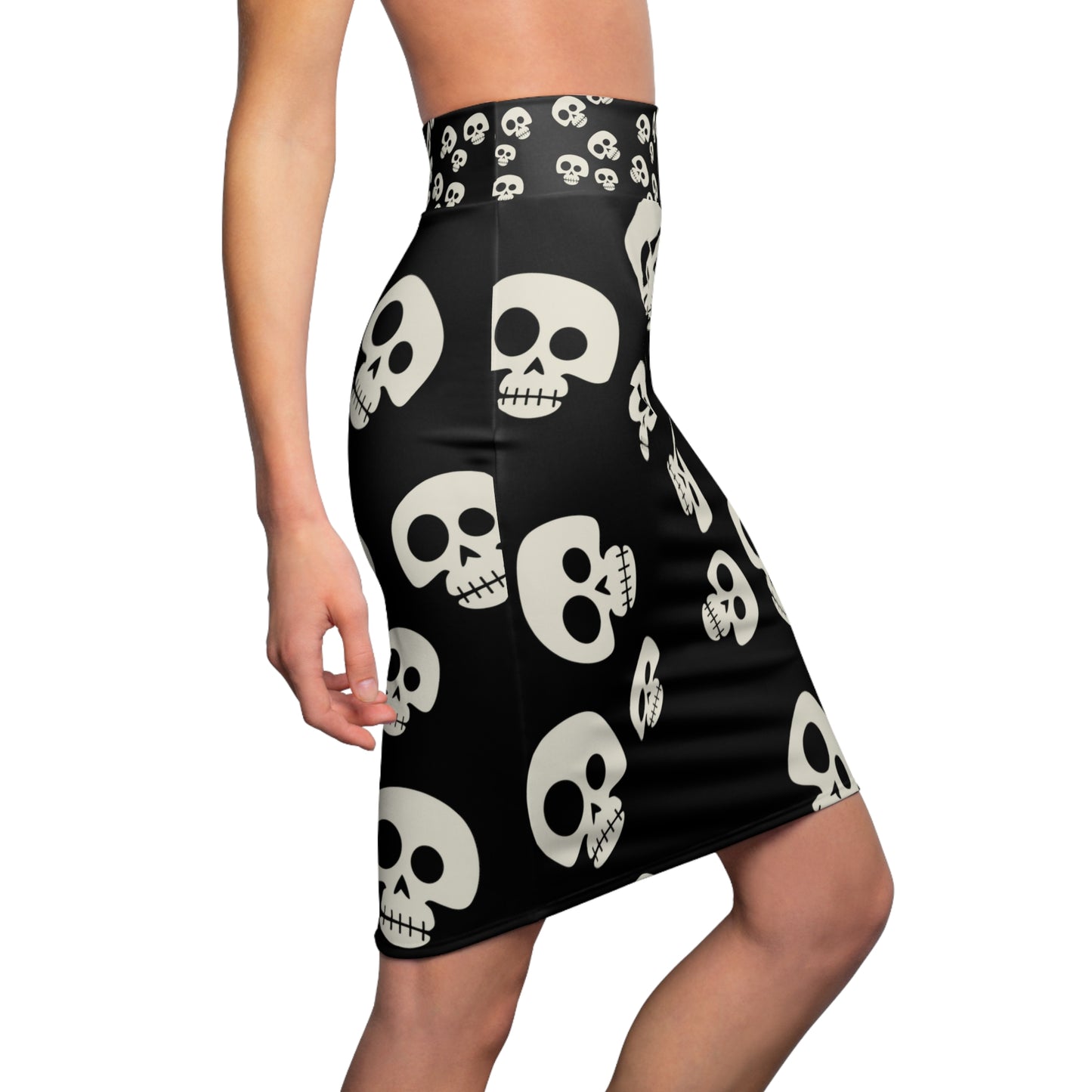 Halloween - Spooky Skulls - Pencil Skirt