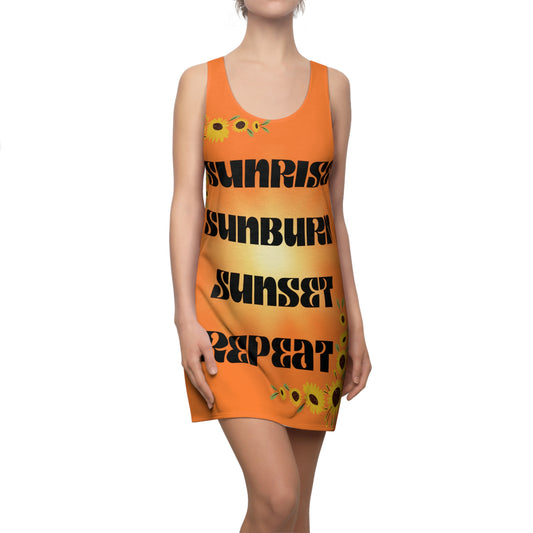Beach Wear Cut & Sew Racerback Dress (Orange)