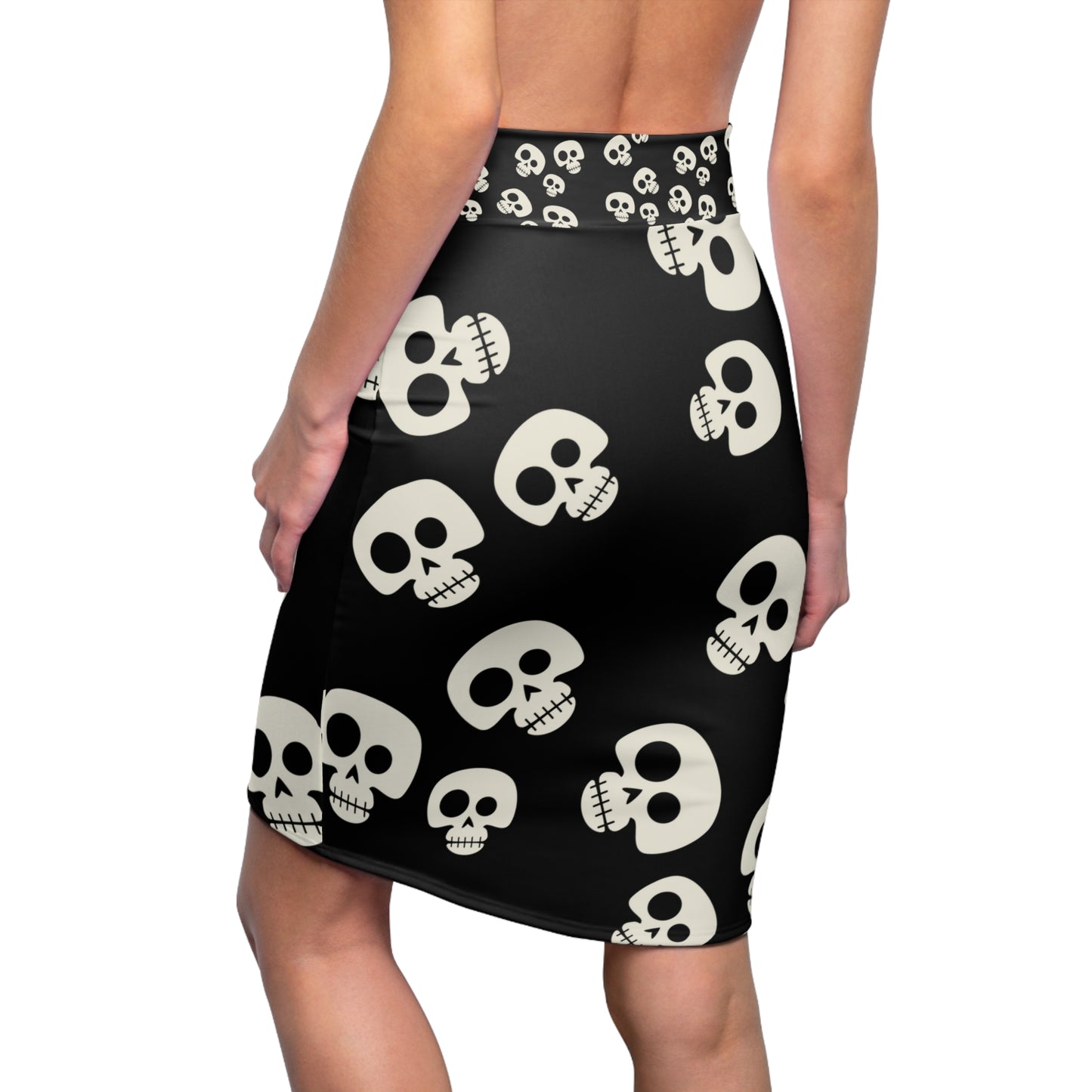 Halloween - Spooky Skulls - Pencil Skirt
