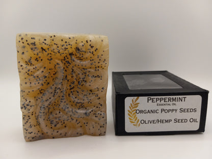 Peppermint - Hand Poured Exfoliating Olive Oil / Hemp Seed Oil Soap