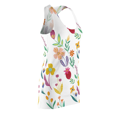 Colorful Flowers Cut & Sew Racerback Dress