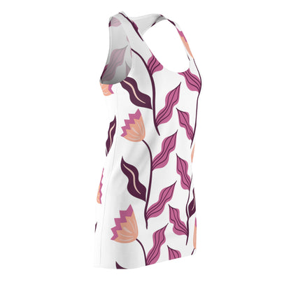 Purple Flowers Cut & Sew Racerback Dress (AOP)