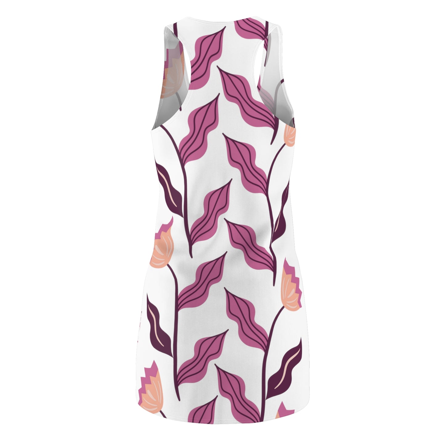 Purple Flowers Cut & Sew Racerback Dress (AOP)