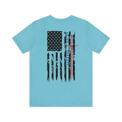USA Flag (Valor Respect) - Jersey Short Sleeve Tee
