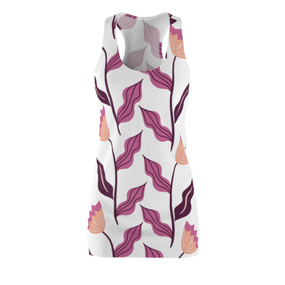 Purple Flowers Cut & Sew Racerback Dress (AOP)