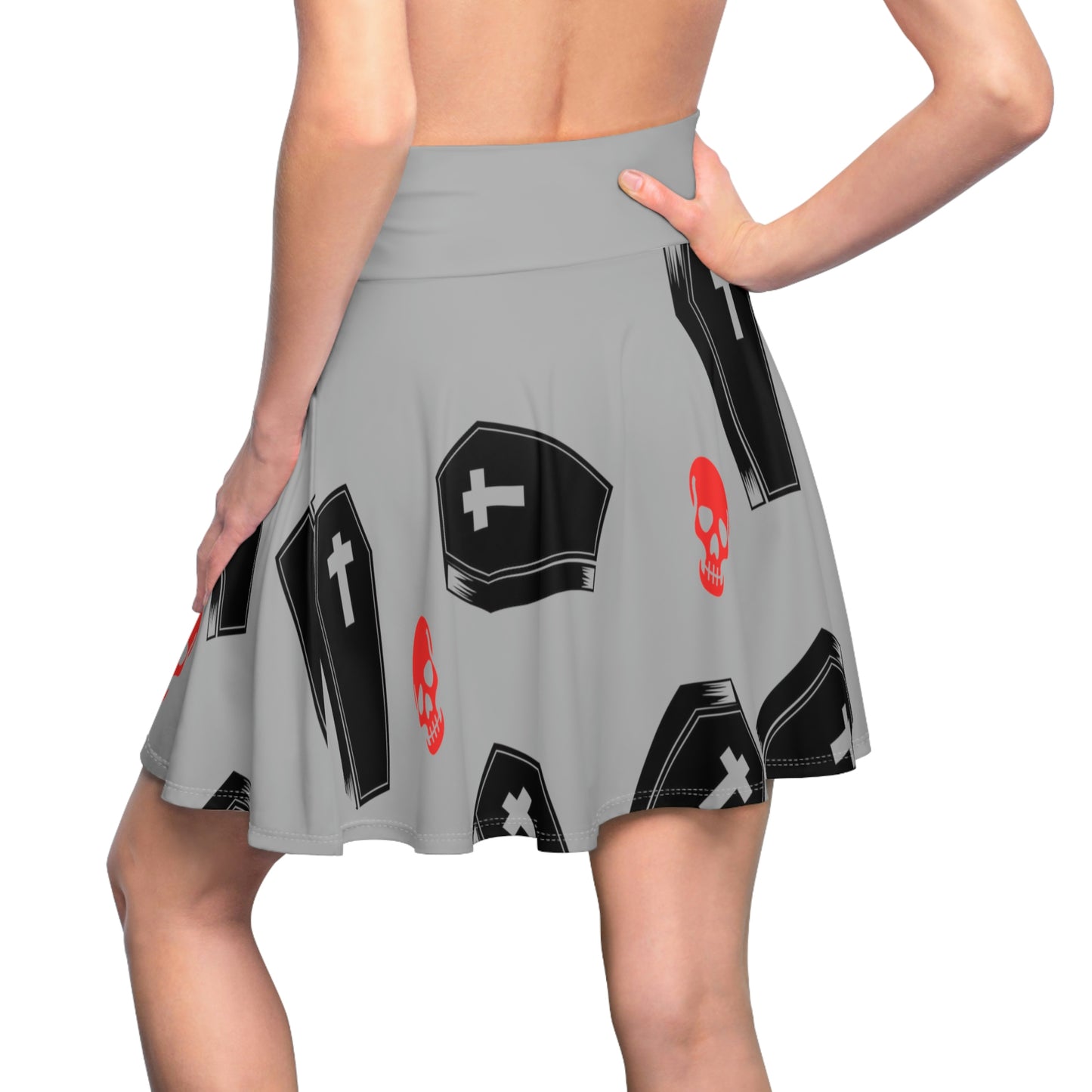 Coffin and Red Skull Skirt -(Large Print)