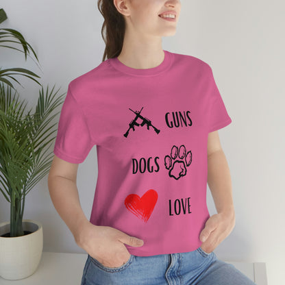 Guns Dogs Red Love - Short Sleeve Tee 02