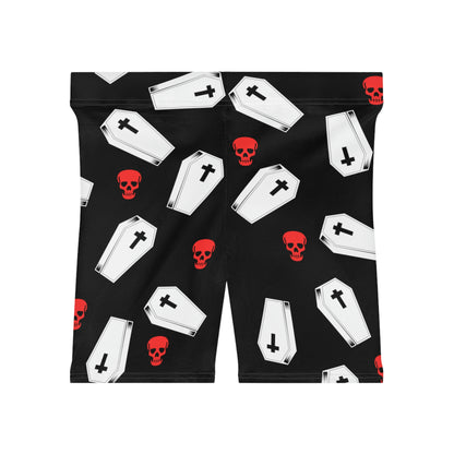Coffin and Red Skulls Running Shorts
