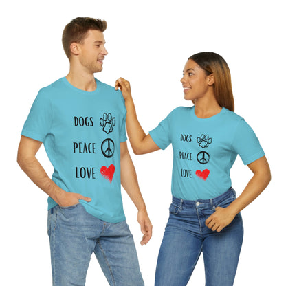Dogs Peace Red Love - Short Sleeve Tee 01