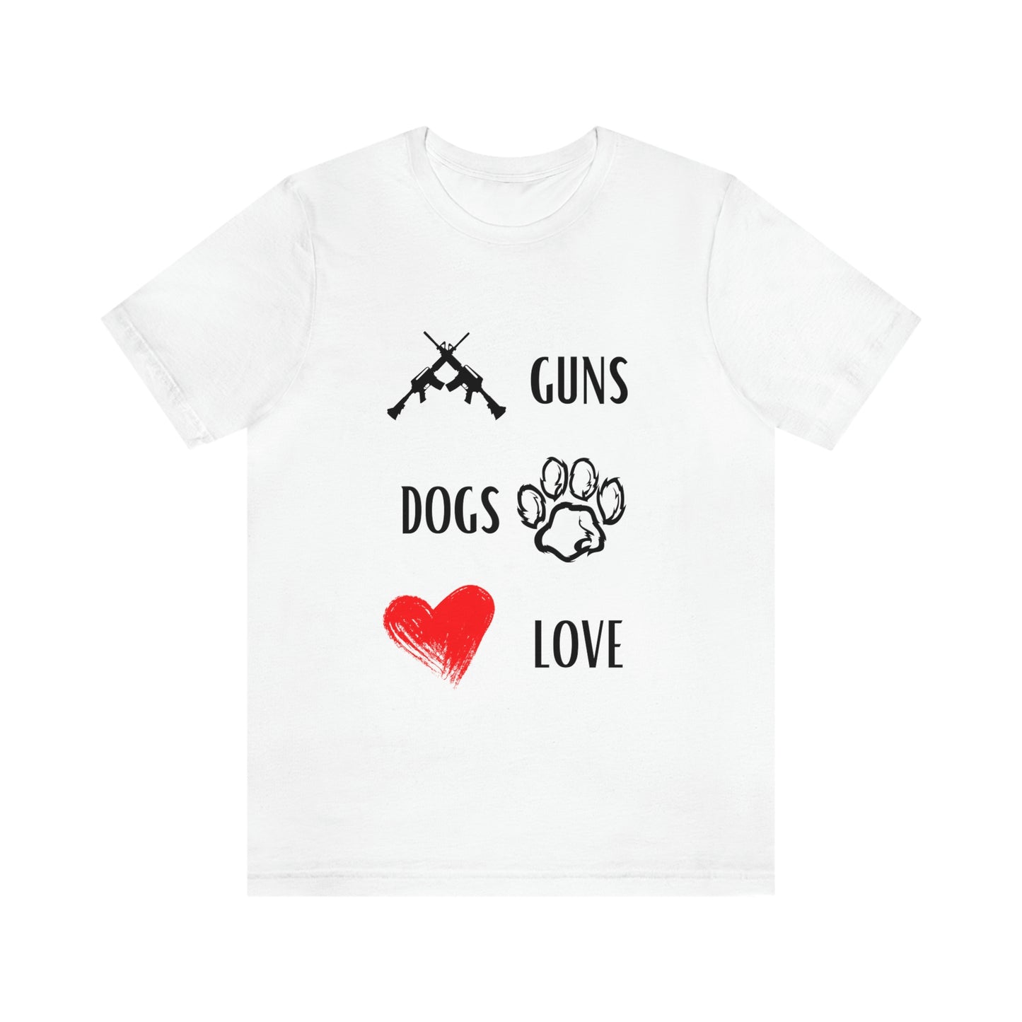 Guns Dogs Red Love - Short Sleeve Tee 02