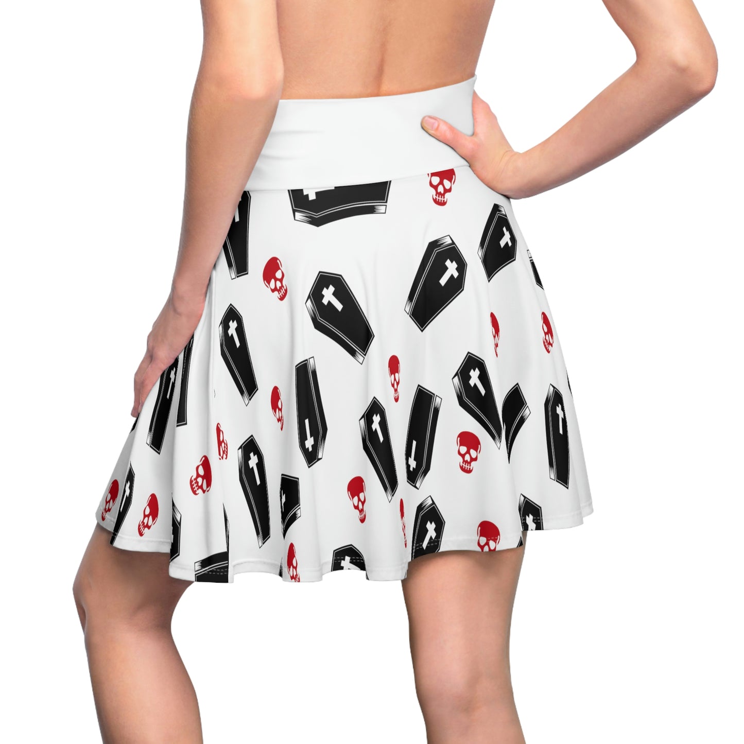 Coffin and Red Skulls Skirt