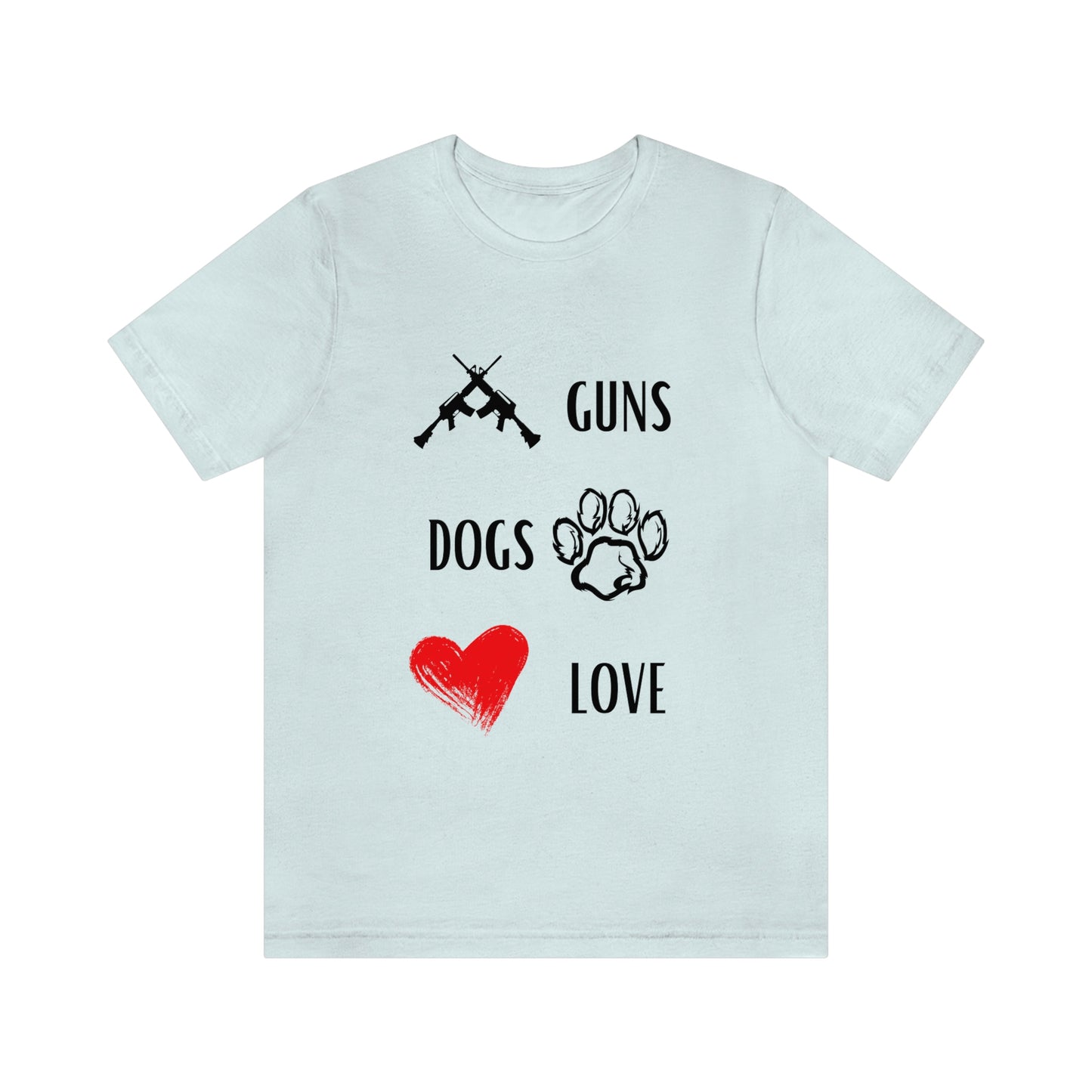 Guns Dogs Red Love - Short Sleeve Tee 02