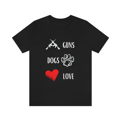 Guns Dogs Red Love - Short Sleeve Tee 01