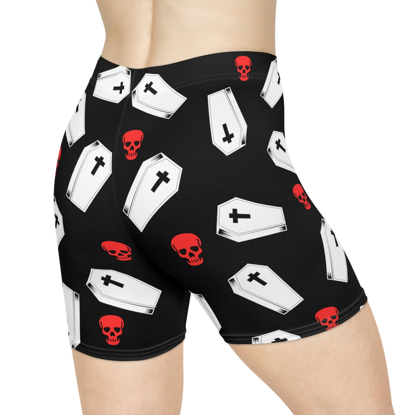 Coffin and Red Skulls Running Shorts