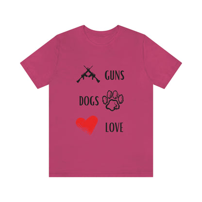 Guns Dogs Red Love - Short Sleeve Tee 02
