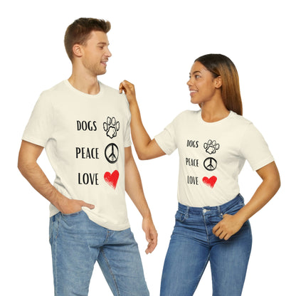 Dogs Peace Red Love - Short Sleeve Tee 01