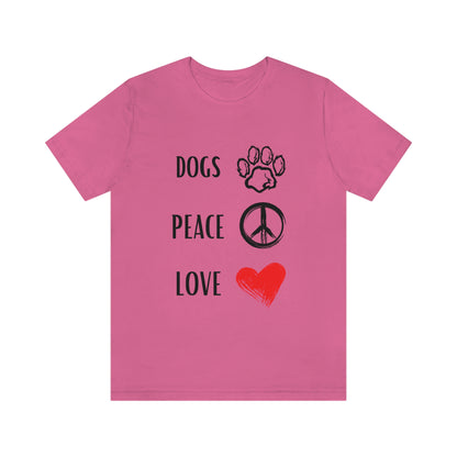 Dogs Peace Red Love - Short Sleeve Tee 01