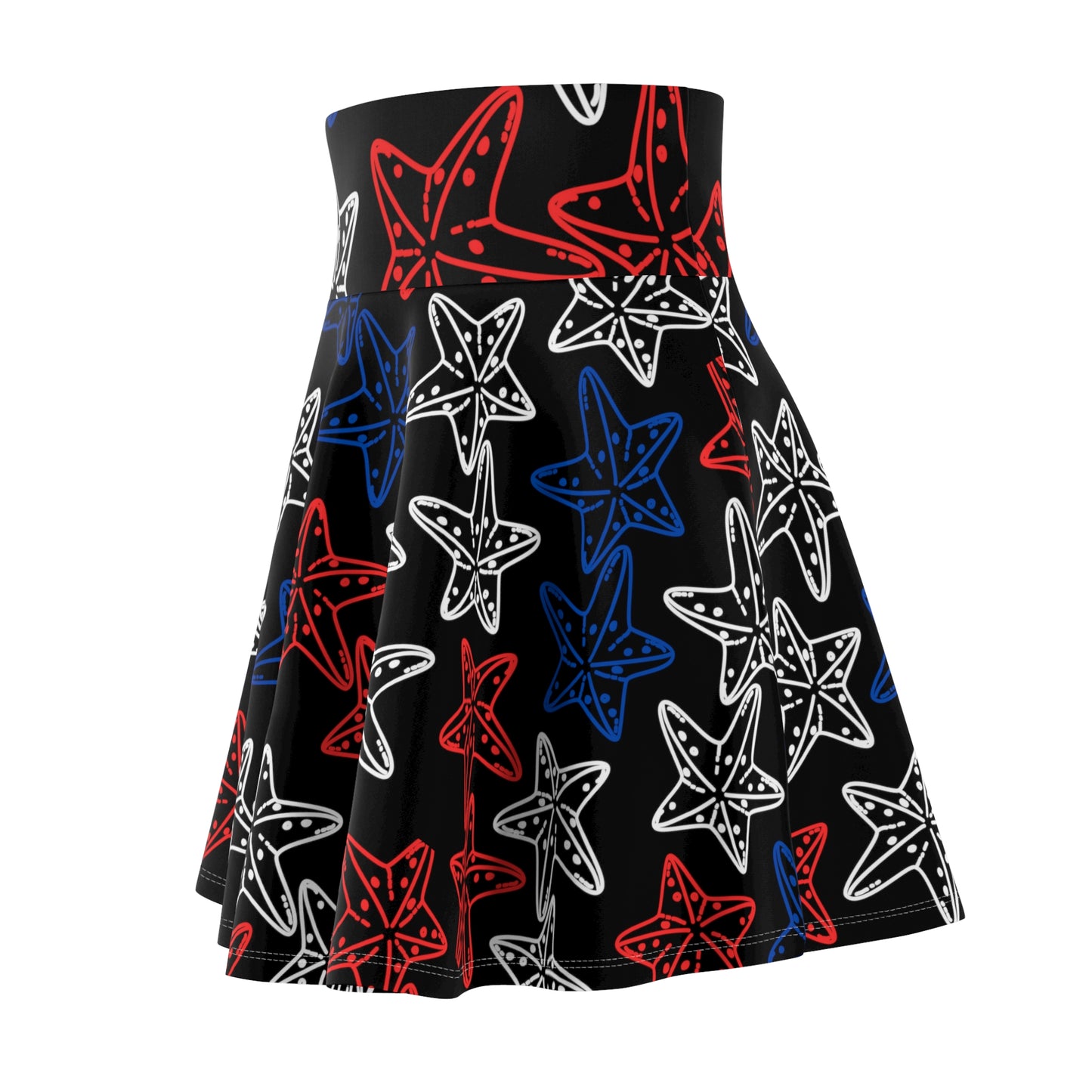 4th of July - Red White and Blue Starfish - Skirt