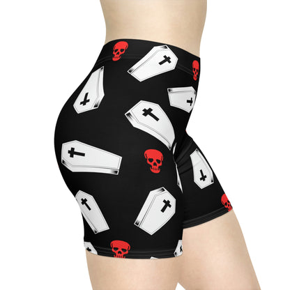 Coffin and Red Skulls Running Shorts