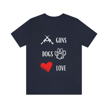Guns Dogs Red Love - Short Sleeve Tee 01