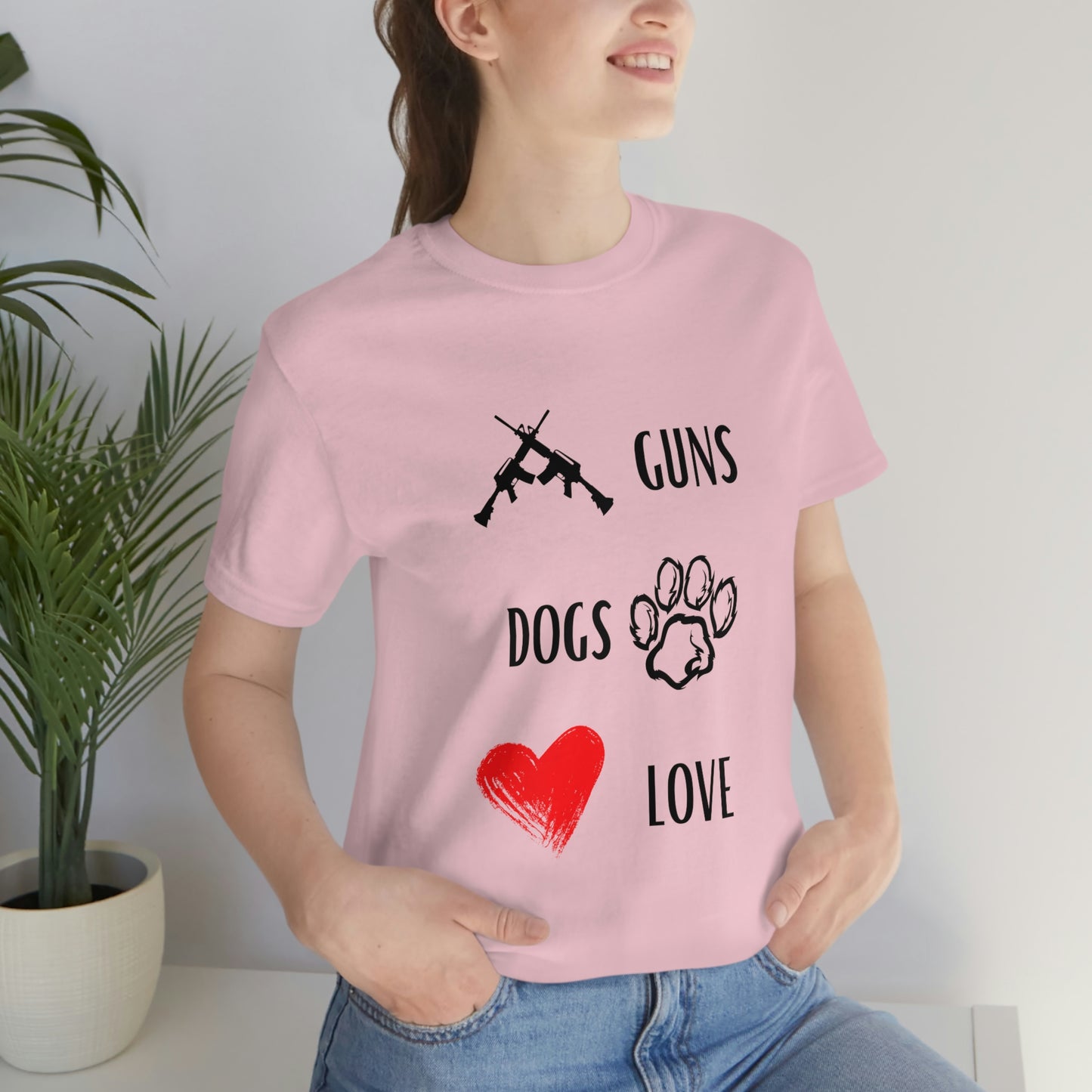 Guns Dogs Red Love - Short Sleeve Tee 02