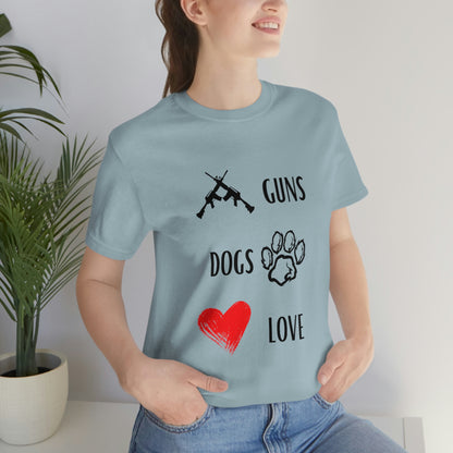 Guns Dogs Red Love - Short Sleeve Tee 02