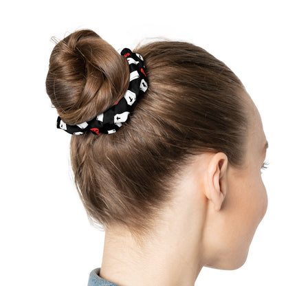 Blk w/ Red Skull and Coffin - Scrunchie