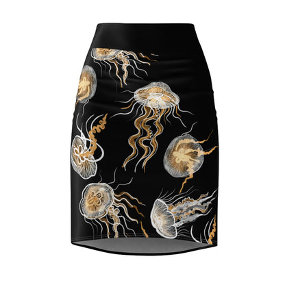 Lighting Jellyfish Pencil Skirt